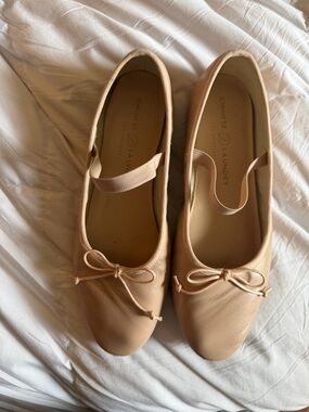 Chinese Laundry Blush Tan Ballet Flats with Elastic Strap
